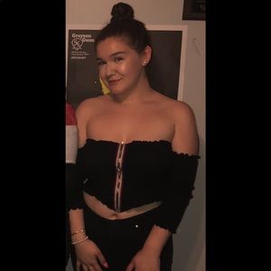 Off the shoulder black top